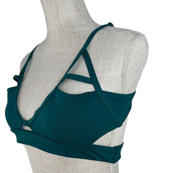 Tavik Swimwear Dark Teal Green Double Lined Bikini Top - Picture 3 of 11